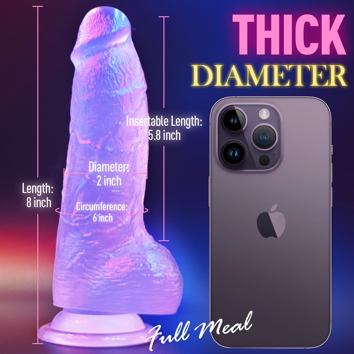 Durchsichtiger Saugnapf-Dildo für Männer und Frauen - King Luc