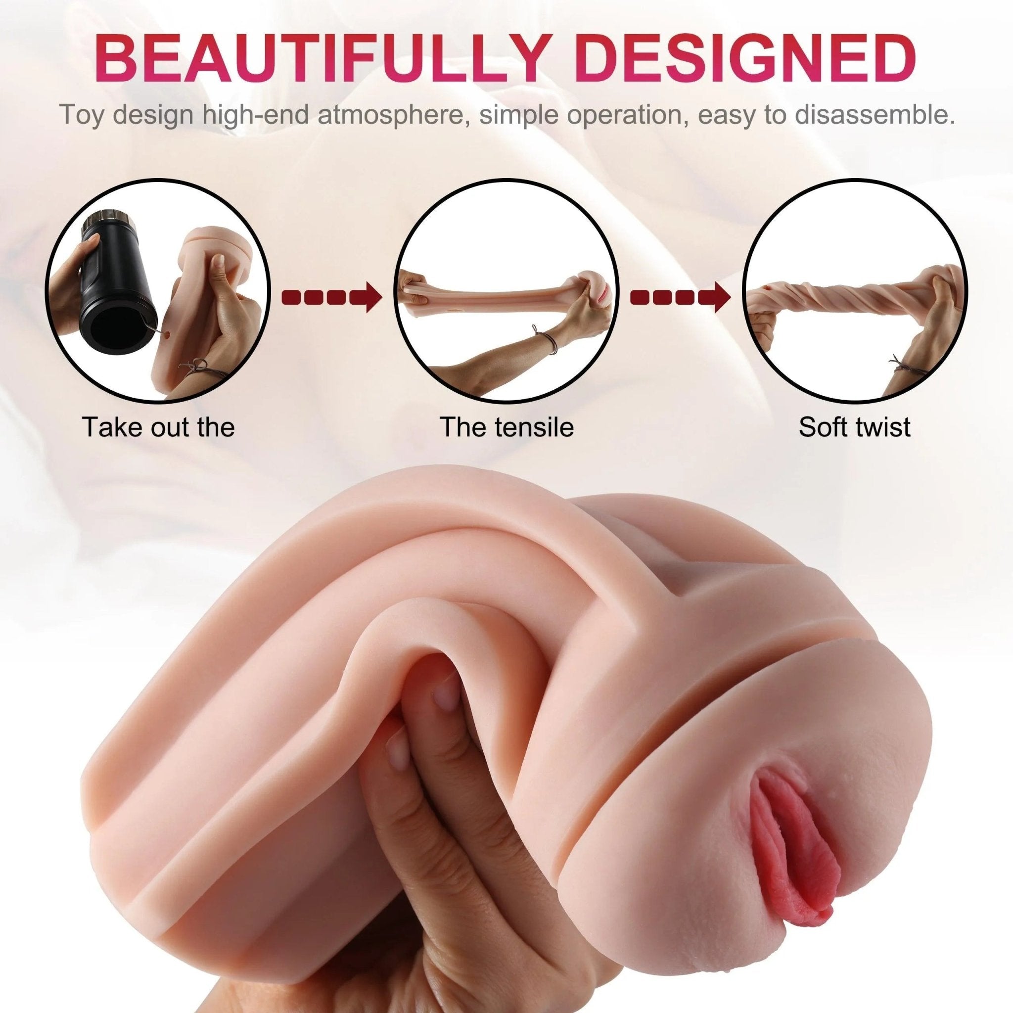 Automatischer Masturbator mit seidig-weicher Innensleeve