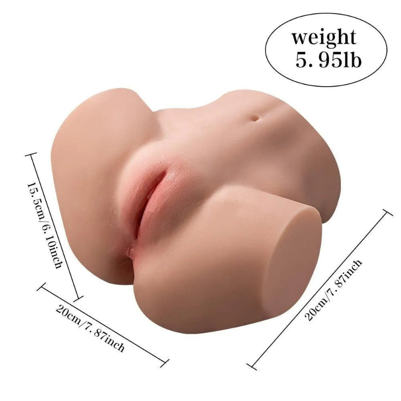 Masturbator mit den exakten Maßen 20x20x15,5 cm und einem Gewicht von 2,7 kg, perfekt für realistisches Vergnügen