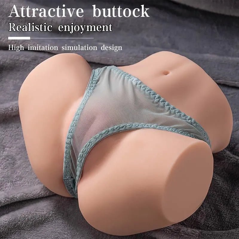 Masturbator Torso linke Seitenansicht zeigt die Konturen der Beine und die leicht geneigte Position der Öffnungen
